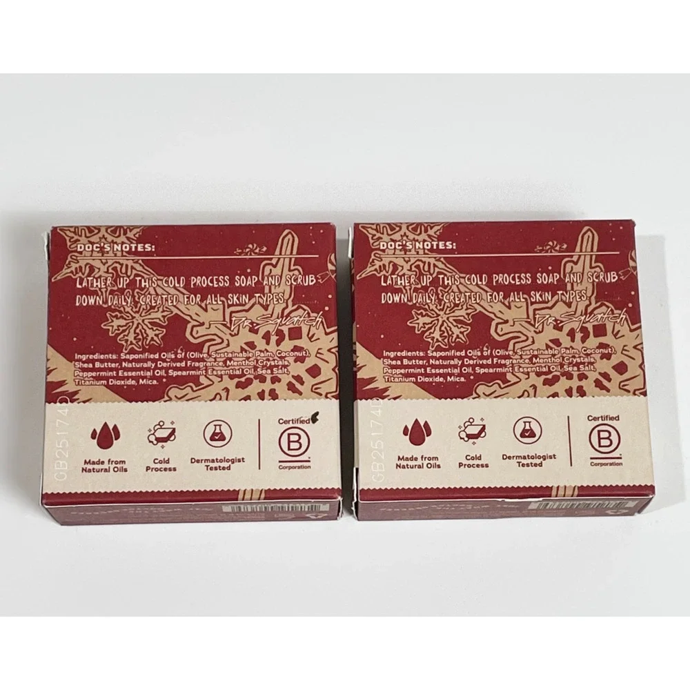 Dr. Squatch Limited Edition Frosty Peppermint Soap 5 oz (x2)